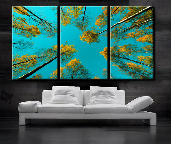 LARGE 30"x 60" 3 Panels Art Canvas Print Beautiful Trees forest Wall Home office interior design decor - BoxColors