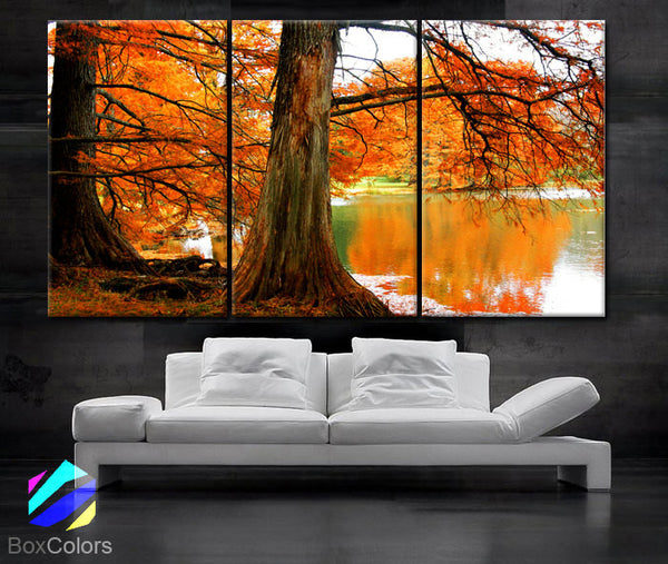 LARGE 30"x 60" 3 Panels Art Canvas Print Beautiful Tree branches River Wall Home office interior decor - BoxColors
