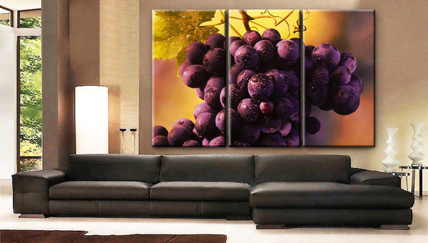Art Canvas Print beautiful Grapes fruits Wall decorative home office decor interior - BoxColors