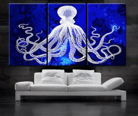 Hand Painted Octopus Signed sold SC Octopus Canvas Painting Large 24x30”