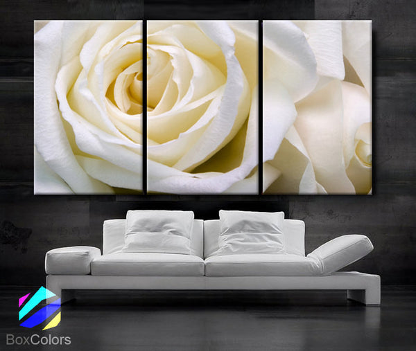 Art Canvas Print White Rose love Flower Floral Nature Wall home office decor interior - BoxColors